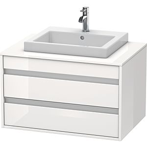 Duravit Ketho Waschtisch-Unterschrank KT675402222 80 x 55 cm, weiß hochglanz, für Einbauwaschtisch mittig, 2 Schubkästen