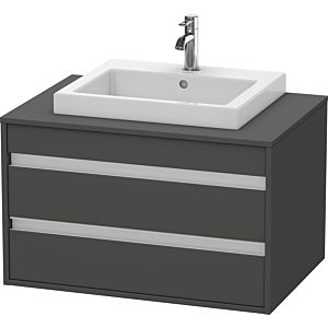 Duravit Ketho Waschtisch-Unterschrank KT675404949 80 x 55 cm, graphit matt, für Einbauwaschtisch mittig, 2 Schubkästen