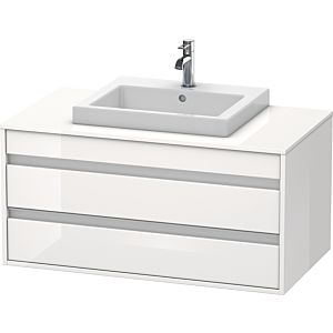 Duravit Ketho Waschtisch-Unterschrank KT675502222 100 x 55 cm, weiß hochglanz, für Einbauwaschtisch mittig, 2 Schubkästen