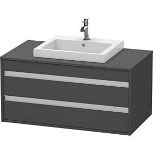 Duravit Ketho Waschtisch-Unterschrank KT675504949 100 x 55 cm, graphit matt, für Einbauwaschtisch mittig, 2 Schubkästen