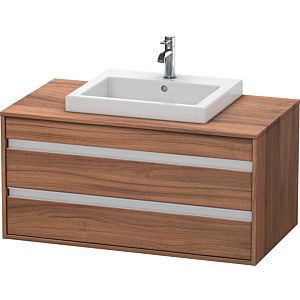 Duravit Ketho Waschtisch-Unterschrank KT675507979 100 x 55 cm, nussbaum natur, für Einbauwaschtisch mittig, 2 Schubkästen