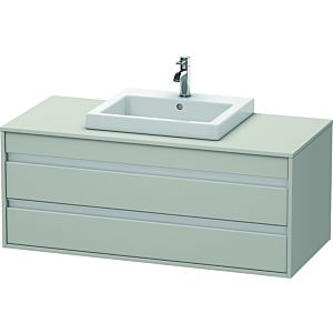 Ketho Duravit vasque KT675600707 120 x 55 cm, gris béton mat, pour vasque à encastrer au milieu, 2 tiroirs