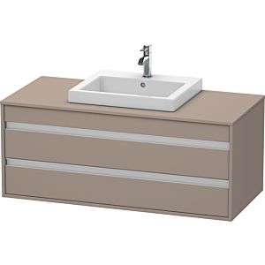 Ketho Duravit vasque KT675604343 120 x 55 cm, basalte mat, pour vasque à encastrer au milieu, 2 tiroirs