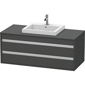 Duravit Ketho Waschtisch-Unterschrank KT675604949 120 x 55 cm, graphit matt, für Einbauwaschtisch mittig, 2 Schubkästen