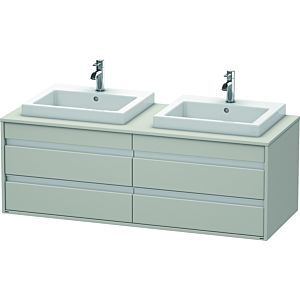 Duravit Ketho Waschtisch-Unterschrank KT6757B0707 140x55x49,6cm, für Einbauwaschtisch, 4 Schubkästen, Ausschnitt beidseitig, betongrau matt