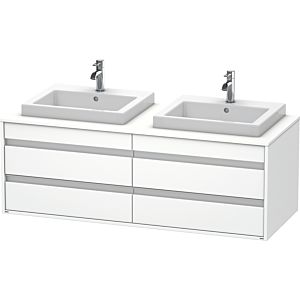 Ketho Duravit vasque KT6757B1818 140x55x49,6cm, pour vasque à encastrer, 4 tiroirs, découpe des deux côtés, blanc mat