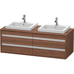 Duravit Ketho vanity unit KT6757B2121 140x55x49.6cm, for built-in washbasin, 4 drawers, cut-out on both sides, dark walnut