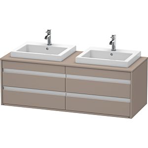 Duravit Ketho Waschtisch-Unterschrank KT6757B4343 140x55x49,6cm, für Einbauwaschtisch, 4 Schubkästen, Ausschnitt beidseitig, basalt matt