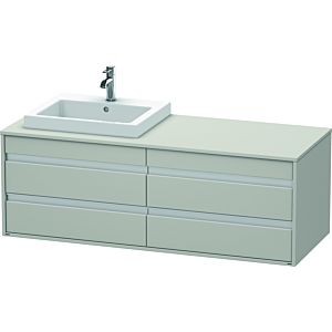 Duravit Ketho Waschtisch-Unterschrank KT6757L0707 140x55x49,6cm, für Einbauwaschtisch, 4 Schubkästen, Ausschnitt links, betongrau matt