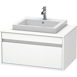 Duravit Ketho Waschtisch-Unterschrank KT679401818 80 x 55 cm, weiß matt, für Einbauwaschtisch mittig, 1 Auszug, wandhängend