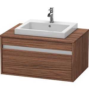 Duravit Ketho vanity unit KT679402121 80 x 55 cm, dark walnut, for built-in washbasin in the middle, 2000 pull-out, wall-hung