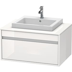 Duravit Ketho vanity unit KT679402222 80 x 55 cm, white high gloss, for central built-in 2000 , match2 pull-out, wall-hung