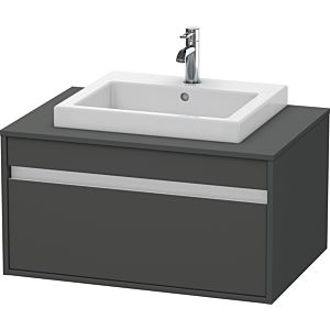 Duravit Ketho Waschtisch-Unterschrank KT679404949 80 x 55 cm, graphit matt, für Einbauwaschtisch mittig, 1 Auszug, wandhängend