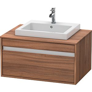 Duravit Ketho Waschtisch-Unterschrank KT679407979 80 x 55 cm, nussbaum natur, für Einbauwaschtisch mittig, 1 Auszug, wandhängend