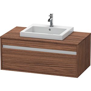 Duravit Ketho vanity unit KT679502121 100 x 55 cm, dark walnut, for built-in washbasin in the middle, 2000 pull-out, wall-hung