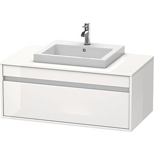 Duravit Ketho vanity unit KT679502222 100 x 55 cm, white high gloss, for built-in washbasin in the middle, 2000 pull-out, wall-hung