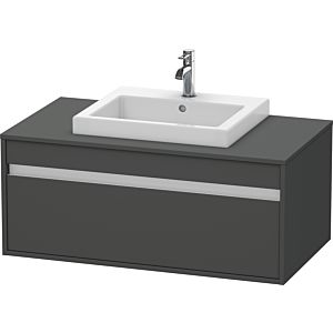 Duravit Ketho vanity unit KT679504949 100 x 55 cm, graphite matt, for built-in washbasin in the middle, 2000 pull-out, wall-hung