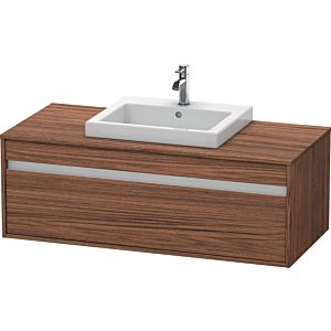 Duravit Ketho vanity unit KT679602121 120 x 55 cm, dark walnut, for built-in washbasin in the middle, 2000 pull-out, wall-hung