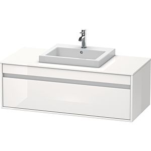 Ketho Duravit vasque KT679602222 120 x 55 cm, blanc brillant, pour lavabo encastré au centre, 2000 , suspendu