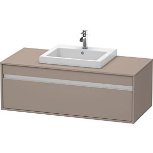 Duravit Ketho vanity unit KT679604343 120 x 55 cm, basalt matt, for central built-in 2000 , match2 pull-out, wall-hung