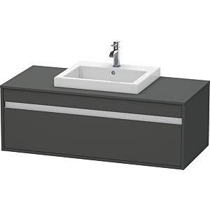 Duravit Ketho Waschtisch-Unterschrank KT679604949 120 x 55 cm, graphit matt, für Einbauwaschtisch mittig, 1 Auszug, wandhängend