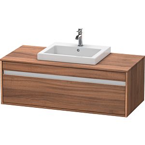 Duravit Ketho Waschtisch-Unterschrank KT679607979 120 x 55 cm, nussbaum natur, für Einbauwaschtisch mittig, 1 Auszug, wandhängend