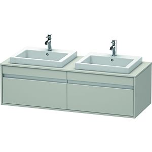 Duravit Ketho Waschtisch-Unterschrank KT6797B0707 140x55x42,6cm, Einbauwaschtische, 2 Auszüge, Ausschnitt beidseitig, betongrau matt