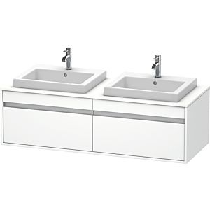 Duravit Ketho Waschtisch-Unterschrank KT6797B1818 140x55x42,6cm, Einbauwaschtische, 2 Auszüge, Ausschnitt beidseitig, weiß matt