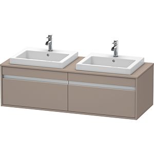 Duravit Ketho meuble sous-vasque KT6797B4343 140x55x42,6cm, Vasque encastrée , 2 coulissants, découpe des deux côtés, basalte mat