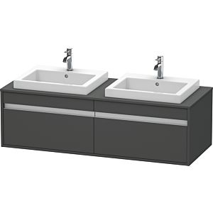 Duravit Ketho vanity unit KT6797B4949 140x55x42.6cm, Built-in washbasin , 2 pull-outs, cut-out on both sides, graphite matt