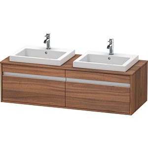 Duravit Ketho meuble sous-vasque KT6797B7979 140x55x42,6cm, Vasque encastrée , 2 coulissants, découpe des deux côtés, noyer naturel