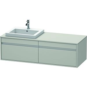 Duravit Ketho vanity unit KT6797L0707 140x55x42.6cm, Built-in washbasin , 2 pull-outs, cut-out left, concrete gray matt