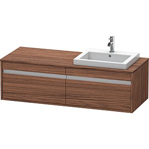 Duravit Ketho vanity unit KT6797R2121 140x55x42.6cm, Built-in washbasin , 2 pull-outs, cut-out on the right, dark walnut