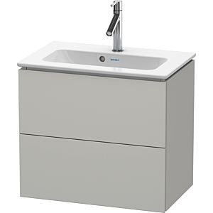 Duravit L-Cube Waschtisch-Unterschrank LC625600707 62 x 39,1 cm, betongrau matt, 2 Schubkästen, wandhängend