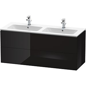Duravit L-Cube vanity unit LC625804040 black high gloss, 129x55x48.1cm, 2 drawers