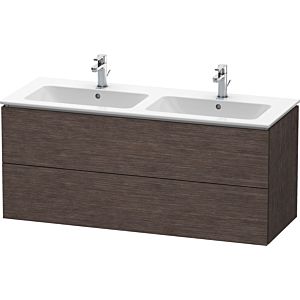 Duravit L-Cube Waschtischunterbau LC625807272 Eiche Dunkel gebürstet, 129x55x48,1cm, 2 Auszüge