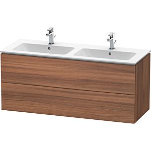 Duravit L-Cube Waschtischunterbau LC625807979 Nussbaum Natur, 129x55x48,1cm, 2 Schubladen