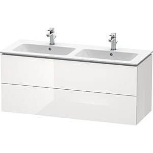 Duravit L-Cube Waschtischunterbau LC625808585 Weiß Hochglanz, 129x55x48,1cm, 2 Auszüge