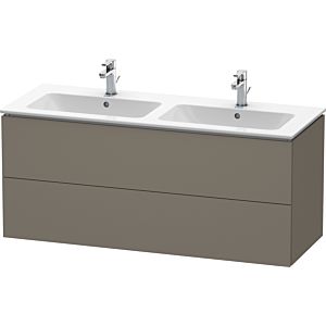 Duravit L-Cube meuble sous-vasque LC625809090 Flannel Grey satin mat, 129x55x48.1cm, 2 tiroirs