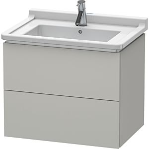 Duravit L-Cube Waschtisch-Unterschrank LC626400707 67 x 46,9 cm, betongrau matt, 2 Schubkästen, wandhängend
