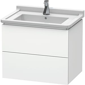 Duravit L-Cube Waschtisch-Unterschrank LC626401818 67 x 46,9 cm, weiß matt, 2 Schubkästen, wandhängend