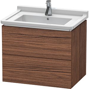 Duravit L-Cube vanity unit LC626402121 67 x 46.9 cm, dark walnut, 2 drawers, wall-hung
