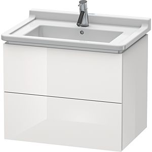 L-Cube Duravit vasque LC626402222 67 x 46,9 cm, blanc brillant, 2 tiroirs, suspendu