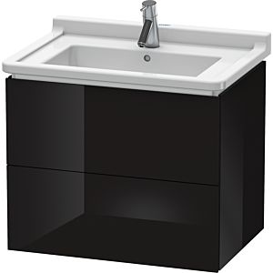 Duravit L-Cube vanity unit LC626404040 67 x 46.9 cm, black high gloss, 2 drawers, wall-hung