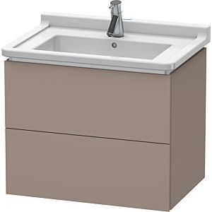 Duravit L-Cube Waschtisch-Unterschrank LC626404343 67 x 46,9 cm, basalt matt, 2 Schubkästen, wandhängend