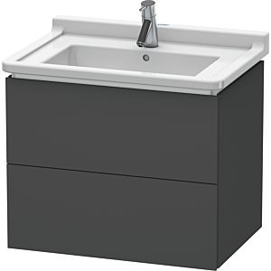 L-Cube Duravit vasque LC626404949 67 x 46,9 cm, graphite mat, 2 tiroirs, suspendu