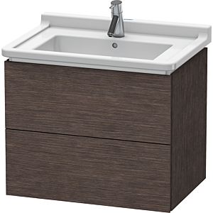 L-Cube Duravit vasque LC626407272 67 x 46,9 cm, chêne foncé brossé, 2 tiroirs, suspendu