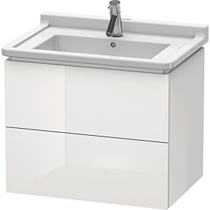 L-Cube Duravit vasque LC626408585 67 x 46,9 cm, blanc brillant, 2 tiroirs, suspendu