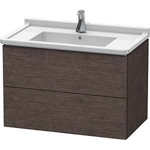 Duravit L-Cube vanity unit LC626507272 82 x 46.9 cm, brushed dark oak, 2 drawers, wall-hung