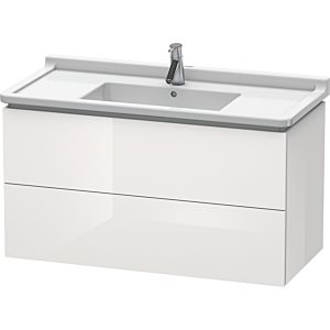 Duravit L-Cube vanity unit LC626602222 102 x 46.9 cm, white high gloss, 2 drawers, wall-hung